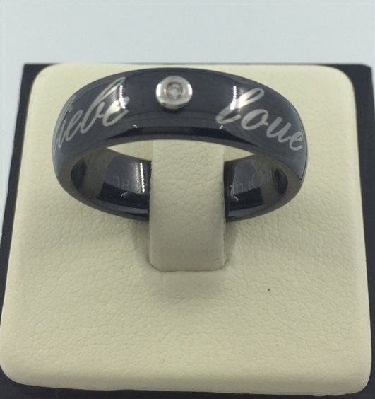 Anello Donna Oro Donna in Ceramica Diamante 0.01 Ct DRAF2100.001-16 - DRAF2100.001-16